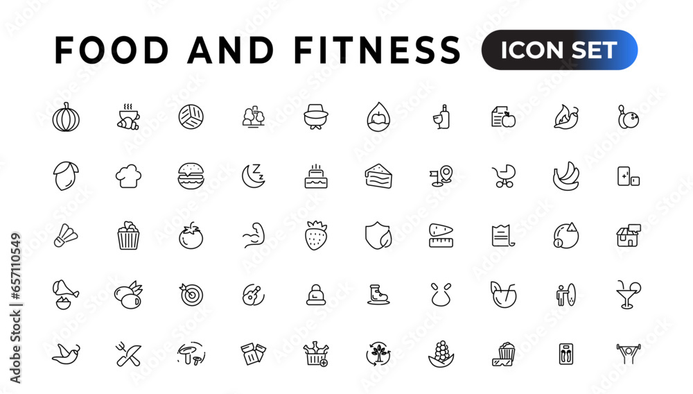 Food and fitness linear icons collection.Set of thin line web icon set, simple outline icons collection, Pixel Perfect icons, Simple vector illustration. Food and fitness linear icons collection.Set of thin line web icon set, simple outline icons collection, Pixel Perfect icons, Simple vector illustration.