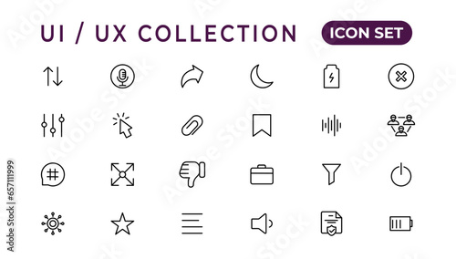 Mega set of ui ux icon set, user interface iconset collection.Set of thin line web icon set, simple outline icons collection, Pixel Perfect icons, Simple vector illustration.