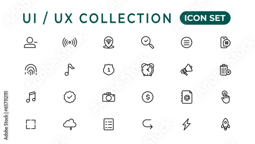 Mega set of ui ux icon set, user interface iconset collection.Set of thin line web icon set, simple outline icons collection, Pixel Perfect icons, Simple vector illustration.