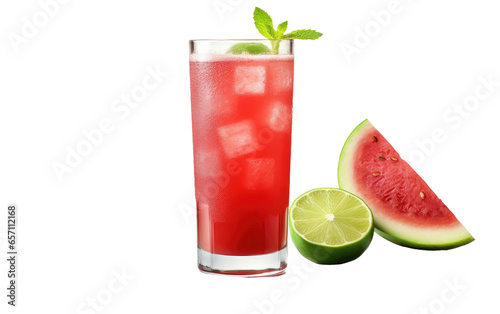 Refreshing Watermelon with Zesty Lime Isolated On Transparent Background