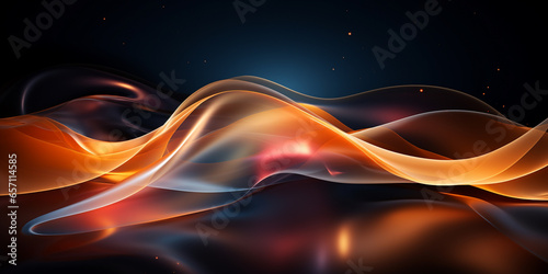 Neon light Gold and navy blue waves abstract luxury background