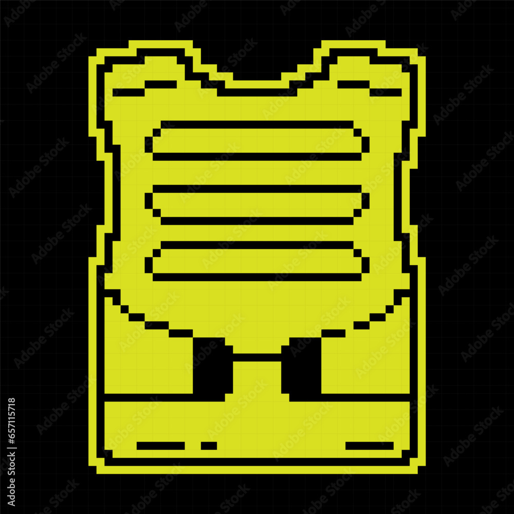 Obraz na plátně Pixel silhouette icon, soldier body armor