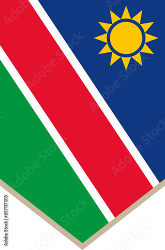 Vertical hanging flag of Namibia