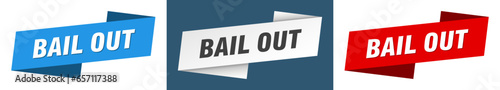bail out banner. bail out ribbon label sign set