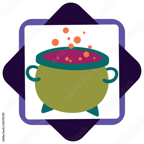 vector image of a halloween cauldron with white background