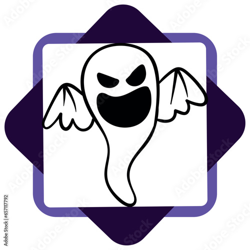 halloween ghost vector icon with white color background