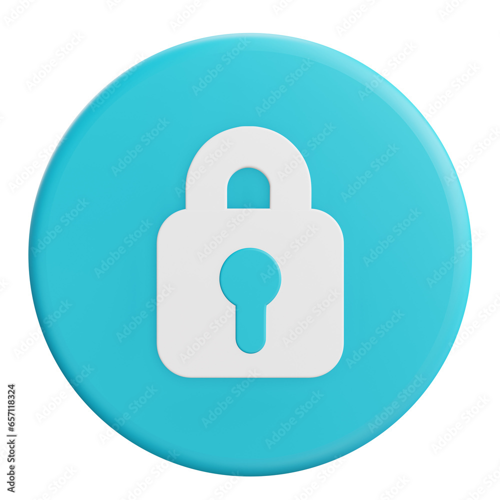 lock 3d icon button lock 3d icon button