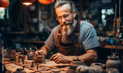 Hands of Artistry: Portrait of a Craft Artist in Creative Bliss
