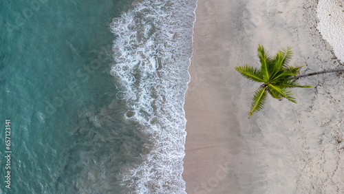 White Sand Costa Rica Beach in the pacific ocean.