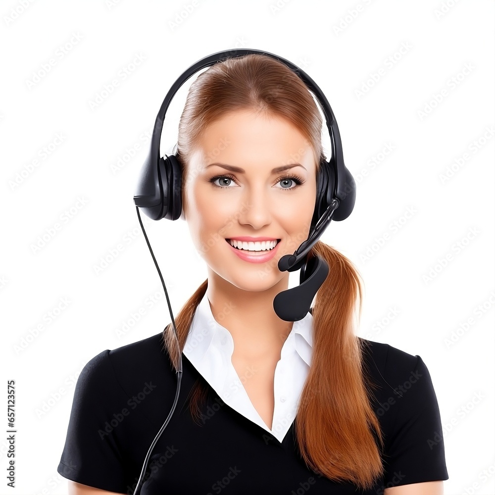 a call center women isolated on white background a call center women isolated on white background