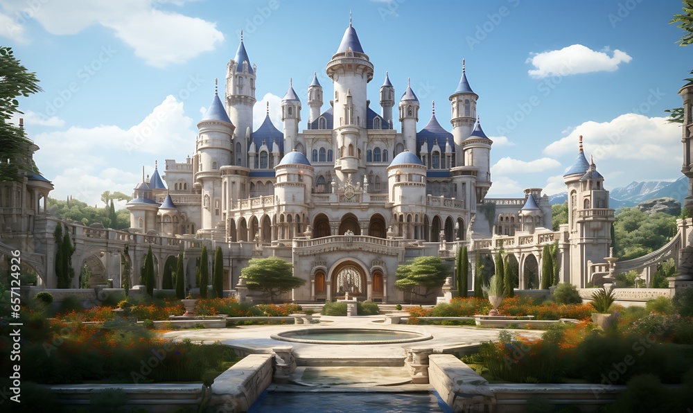 classic castle background with all the luxury, Generative Ai
