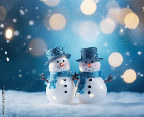 Snowman on the snow © Bogdan