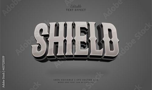 Shield editable text effect style 3d esport.