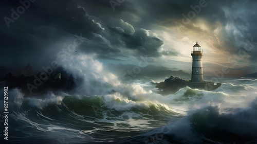 Wallpaper Mural Illuminate your projects with an image of a stoic Scottish lighthouse standing sentinel against the crashing waves. It symbolizes awesome coastal navigation. Torontodigital.ca