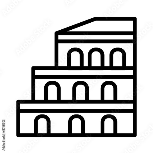 Building Coliseum Landmark Outline Icon
