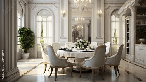 Classic interior design of modern dining room