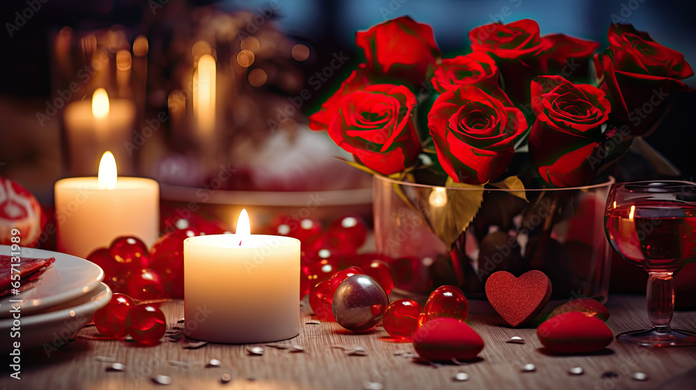 Love and Romance: Holding Hands at Candlelit Table