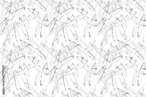 Seamless pattern of scratched, splashed intersecting elongated smoky rings, rims. Vector.