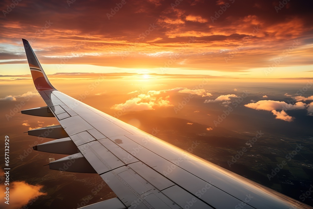 A stunning view of the green areas from an airplane window