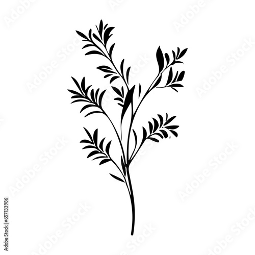 plants  leaves. Hand drawn decorative elements. 