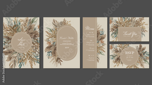 Boho Wedding Invitation Templates