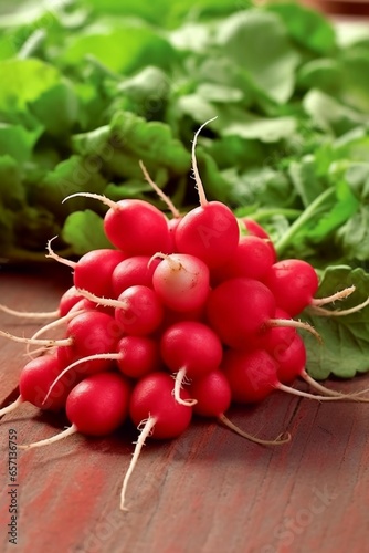 a cluster of vibrant red radishes