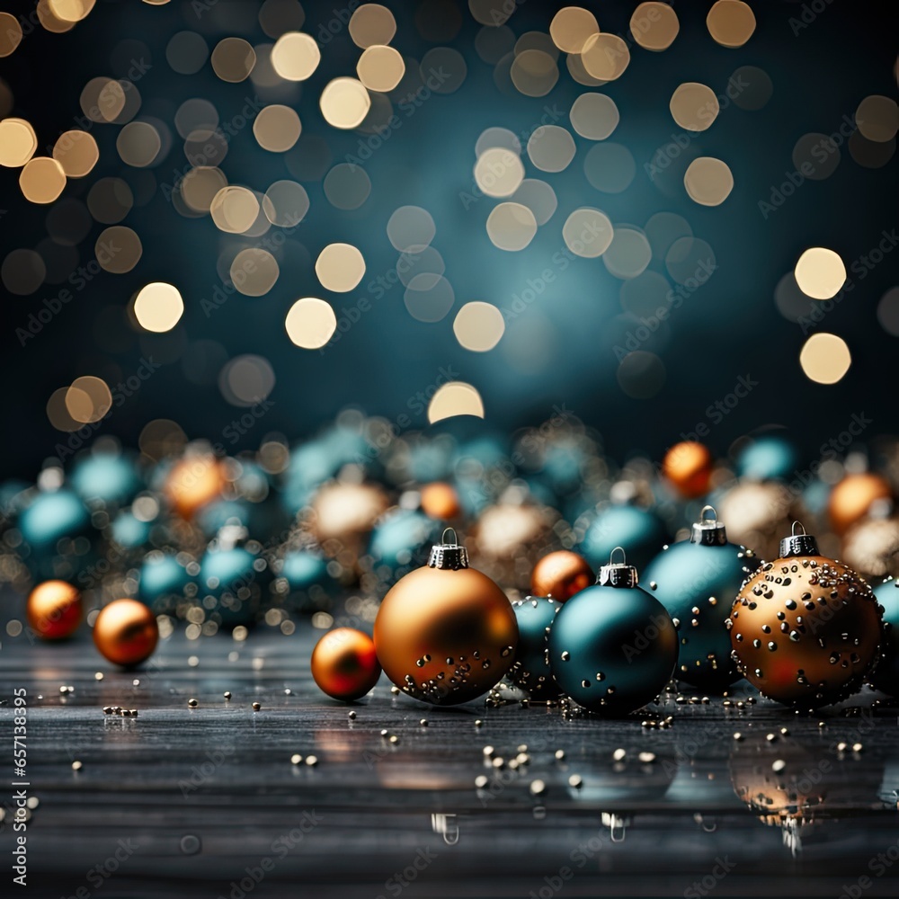 Christmas decoration, Christmas balls on a dark background, serve as wallpaper or as a postcard to congratulate Christmas