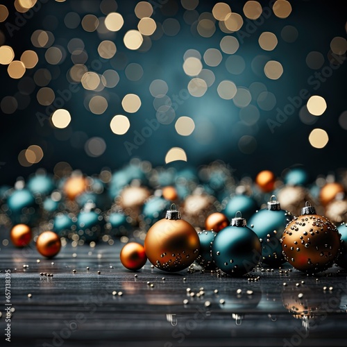 Obraz na płótnie Christmas decoration, Christmas balls on a dark background, serve as wallpaper or as a postcard to congratulate Christmas w salonie