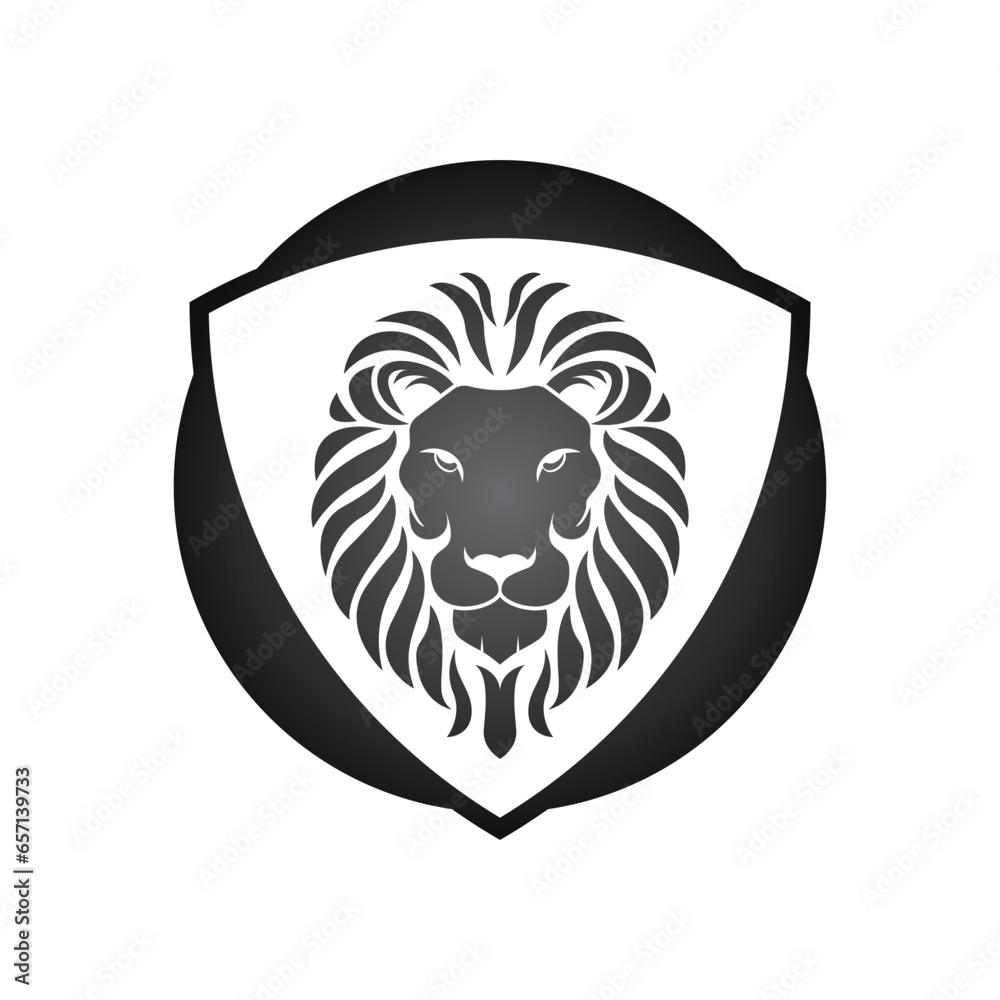 Fototapeta premium Lion head logo template vector icon