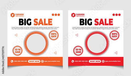 Fashion sale or sales promotion social media post template design.