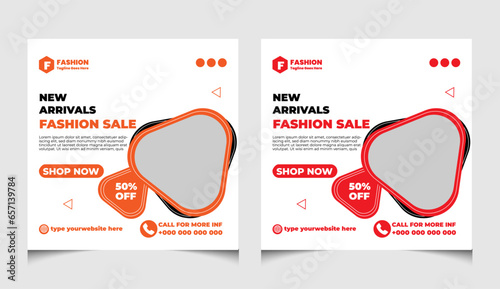 Fashion sale or sales promotion social media post template design.