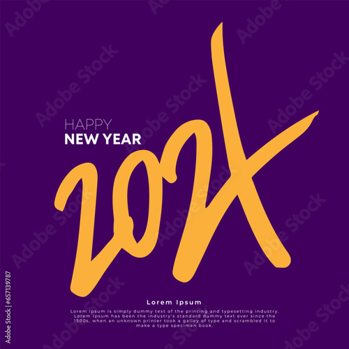 Happy New Year 2024 design. With colorful truncated number illustrations. Premium vector design for poster, banner, greeting and New Year 2024 celebration.