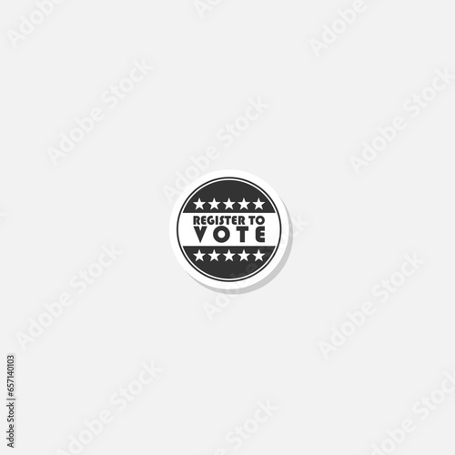 Vote on election day icon sticker isolated on gray background