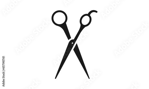 Scissors vector logo design template. Hair salon logo with scissors / vector illustration