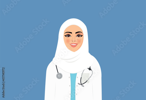 Arabic woman wearing doctor uniform