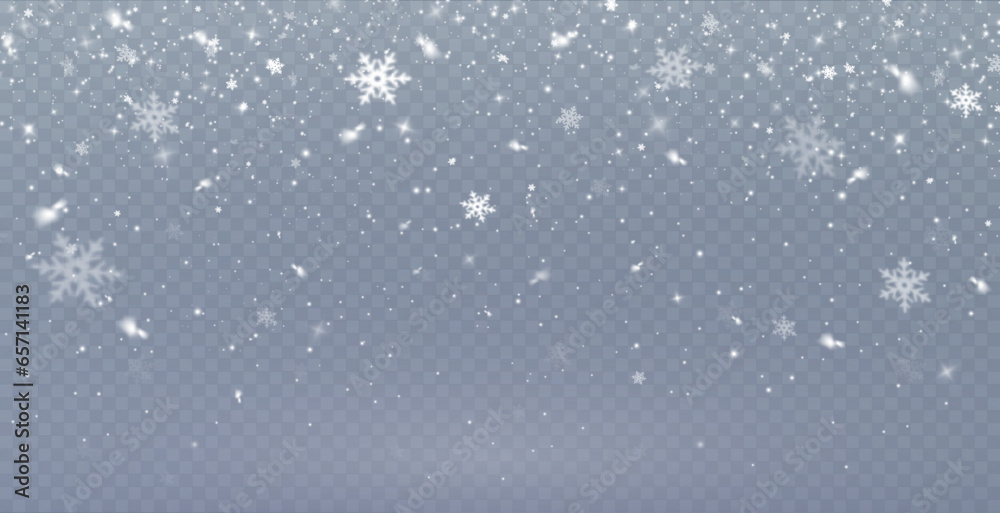 Christmas background. Powder PNG. Magic bokeh shines with white dust. Small realistic glare on a transparent Png background. Design element for cards, invitations, backgrounds, screensavers.	
