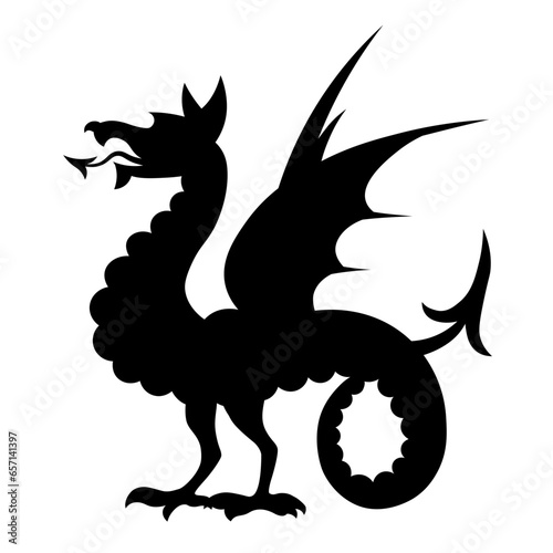 Canvas-taulu Heraldic dragon snake with wings