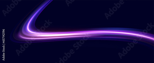 Neon speed lines. Dynamic light motion traces. Light trace wave, trace line.	