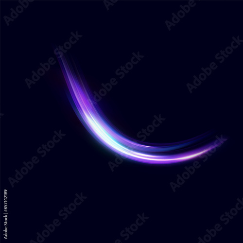 Neon speed lines. Dynamic light motion traces. Light trace wave, trace line.	