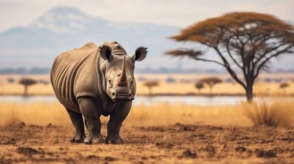 Black Rhinoceros at wild.