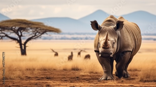 Black Rhinoceros at wild.