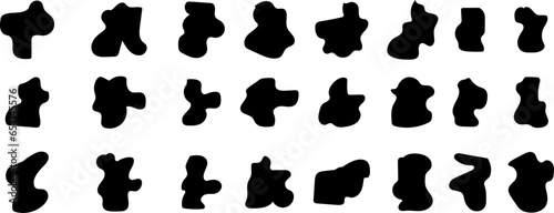 Black abstract shapes, organic blobs and patches of irregular shapes. Ink stain silhouette, simple liquid splash element. Big vector set, eps, images, icons, abstract.