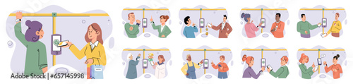 Cashless payment. Vector illustration. Cashless payments eliminate hassle of carrying and handling physical coins and notes NFC technology enables tap-and-go payments without need for physical contact