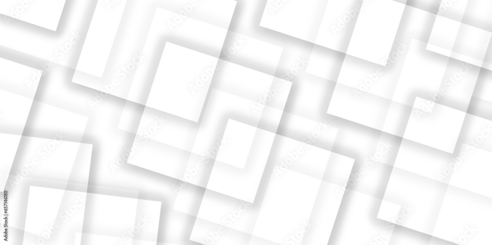 Abstract Paper square white background ,light and shadow. Modern design with Realistic group of blank white picture frame templates set on white background.Template for branding business