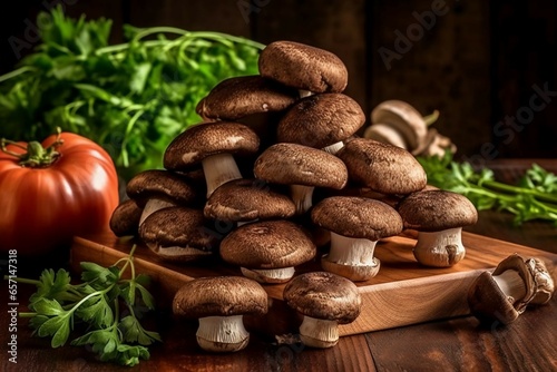 a mound of earthy brown portobello mushrooms, their meaty texture and umami flavor making them a satisfying vegetarian option