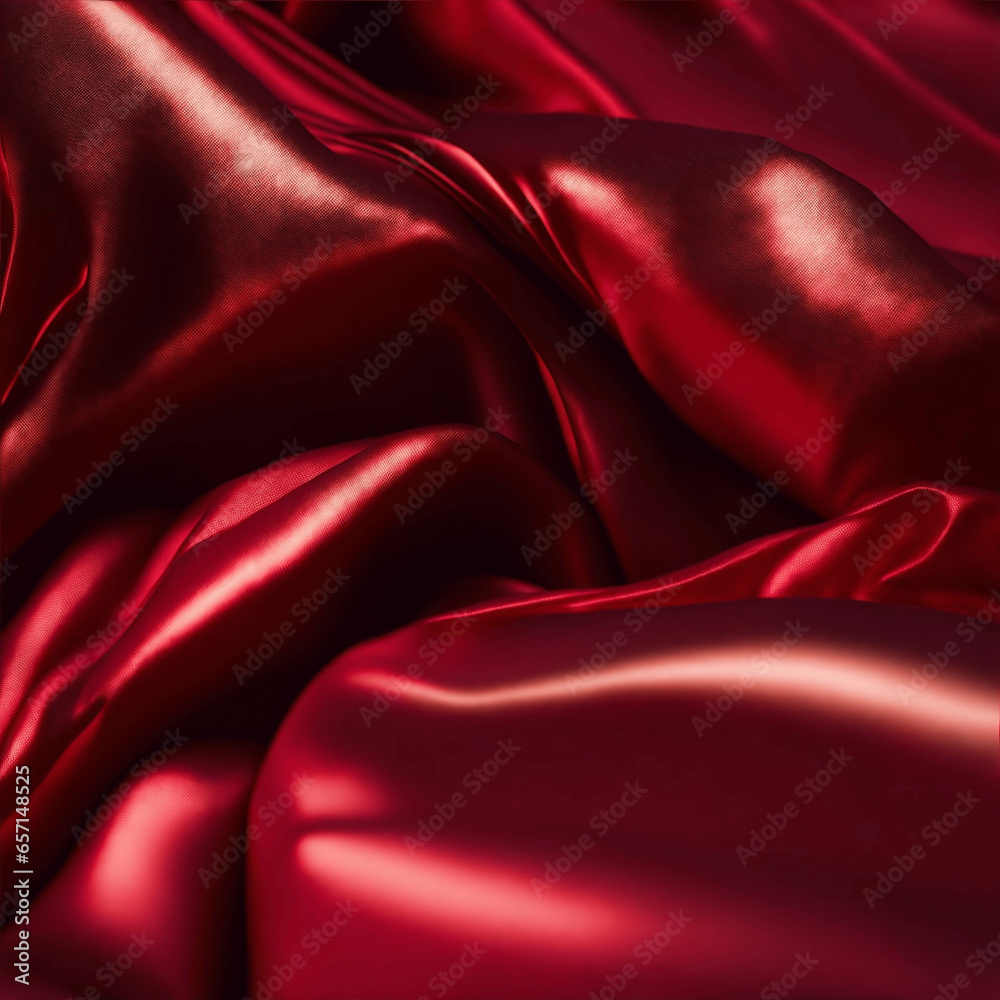 Obraz premium red silk background - red silk fabric - Generative AI