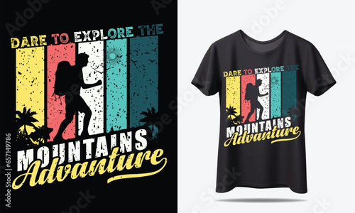 Hiking T-shirt design or Retro Tshirt Design	