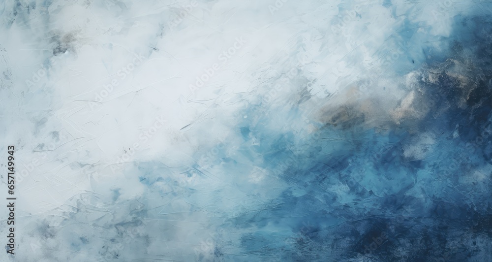 Blue and White Abstract Texture - Smokey Concrete Background with Teal and Dark Gray Free Brushwork - Generative AI 