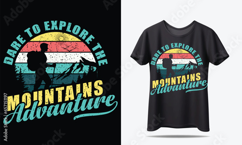 Hiking T-shirt design or Retro Tshirt Design	