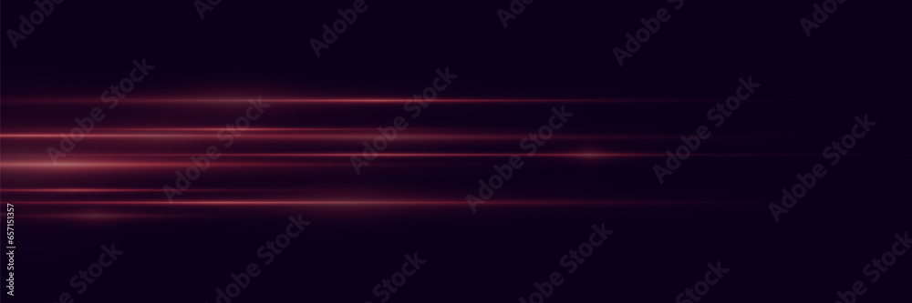 Movement of light effect. Speed ​​effect lines on a black background.
